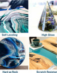 Deep Pour Epoxy Resin, 51Oz Epoxy Resin Kit for 2-4" Pour Depths, Crystal Clear & High Gloss, Bubble-Free Casting Resin for Flower Preservation, River Tables and Mold Crafts - 2:1 Mix Ratio