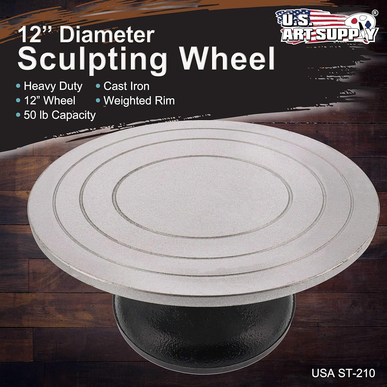 Large 12" Diameter Sculpting Wheel- Heavy Duty All Metal Construction & Turntable with Ball Bearings
