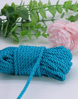 U Pick 10Yds 5Mm 3 Braided Cord Decorative Twisted Satin Polyester Twine Cord Rope String Thread Shiny Cord Choker Thread (05:Turquoise)