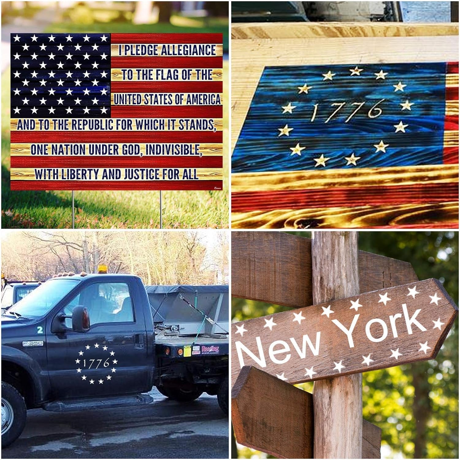 American Flag 50 Star Stencils and 13 Stars 1776 Templates, American Flag Templates, Ideal for Painting on Wood, Fabric, Paper, Walls [6 Sizes, 2 Styles]