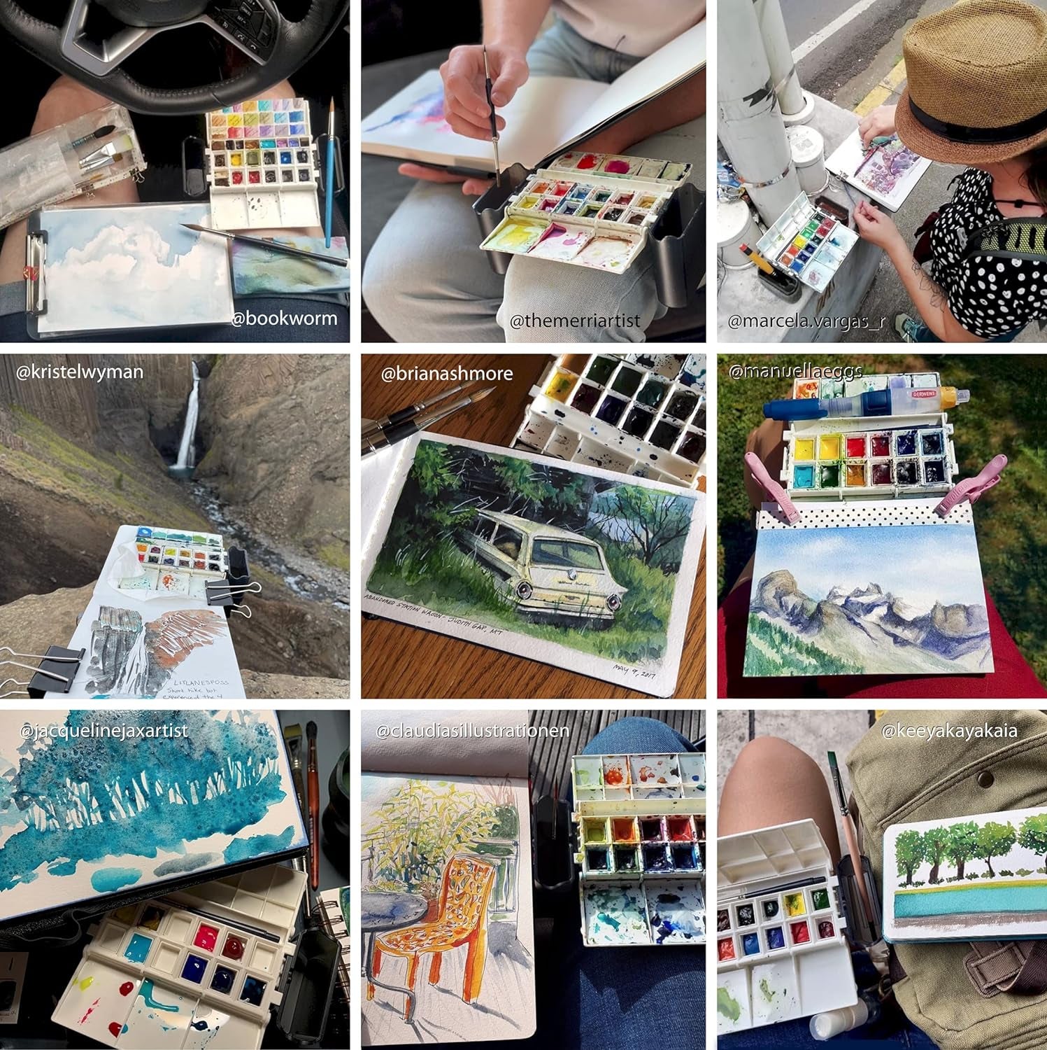Watercolor Palette by  - Ultralight - Travel - Pocket Size - Professional Quality