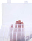 Transparent Plastic Grid Box Storage Organizer for Display Collection with Adjustable Dividers - 15 Clear Grids - 6.9"X4"X0.9"