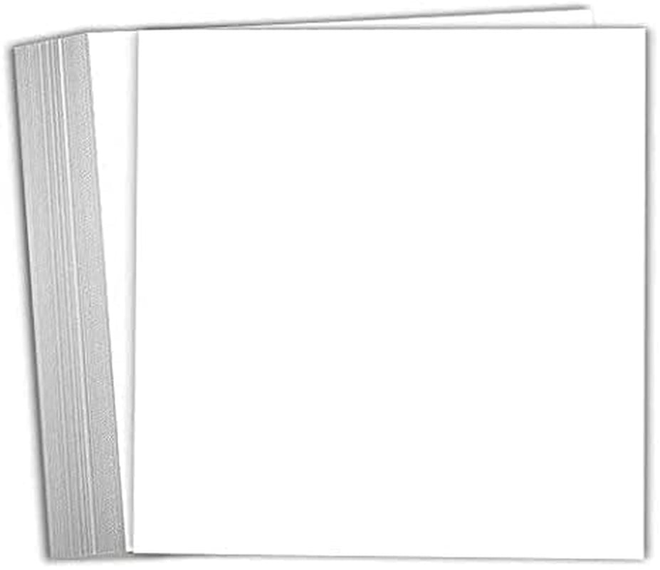 8X8 White Scrapbook Cardstock Paper 80Lb Cover Card Stock 100 Pack (Bright)