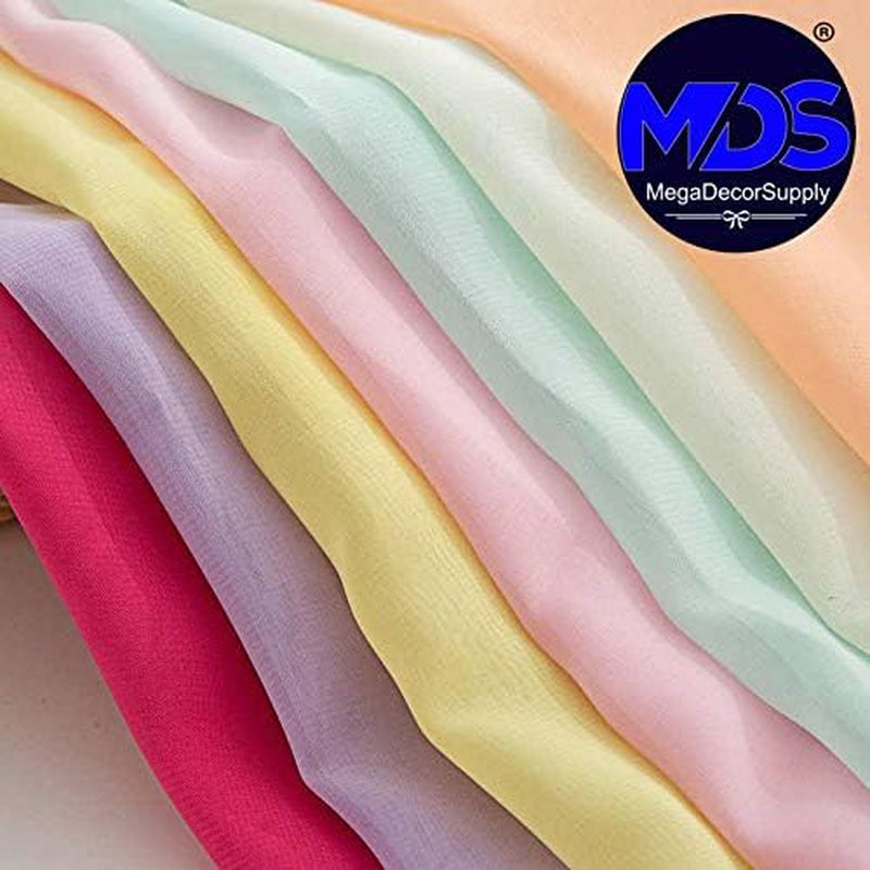 Pack of 10 Yard Bridal Solid Chiffon Fabric, Vintage Sheer Fabric Bolt for Wedding Dress, DIY Decoration, Sheer, Crafts, Silky Chiffon Fabrics 44” - Yellow Gold