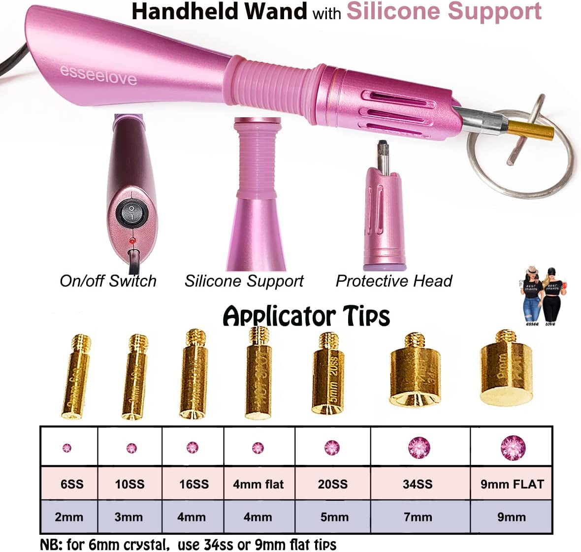 Hotfix Applicator, DIY Hot Fix Rhinestone Setter, Hot Fixed Wand Kit, 4536 Pcs, AB, Clear, 12 Colors, Gem Picker, Brush, Trays, Bag, Bedazzler Kit with Rhinestones