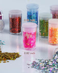 Holographic Chunky and Fine Glitter Mix, 36 Colors Chunky Sequins & Glitter Powder Mix, Iridescent Cosmetic Glitter Flakes for Nail Art Face Body Eye Makeup, Craft Glitter for Epoxy Resin Tumblers