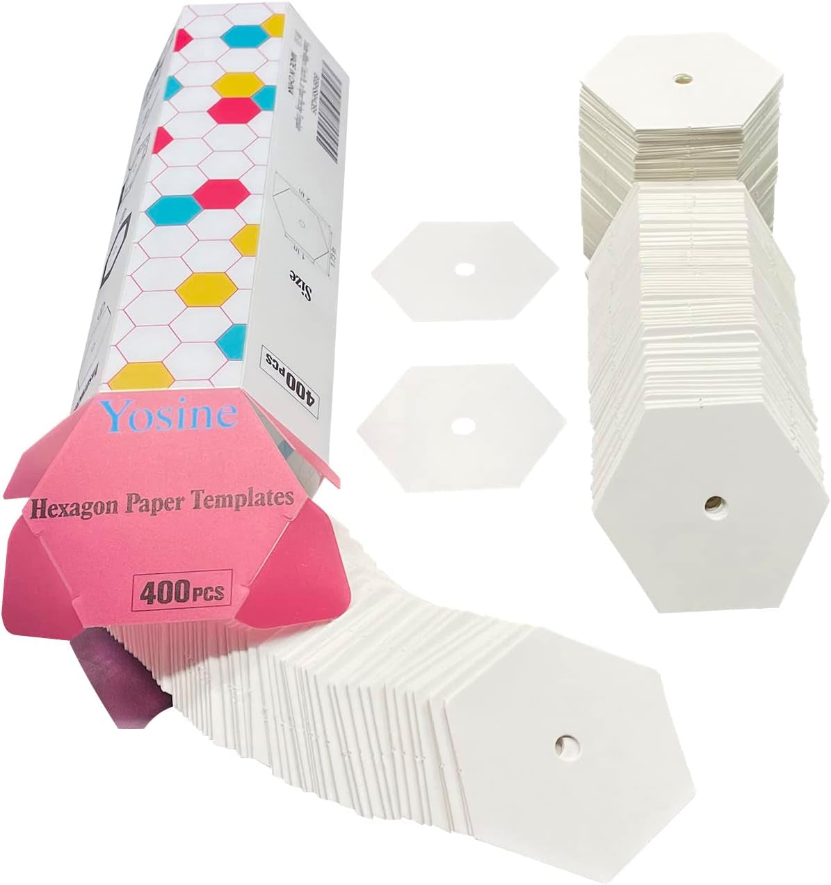 400Pcs 1 Inch Paper Piecing for Quilting DIY Patchwork Sewing Crafts,Quilting Templates for Sewing Supplies Quilting Accessories Crafting Tools,Hexagon Paper Piecing Template