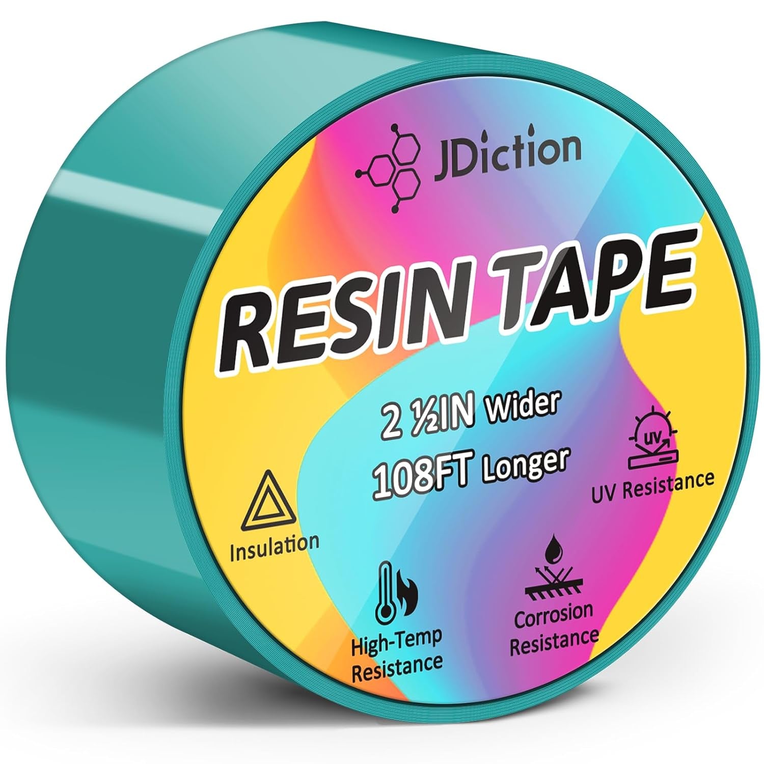 UV Resin Tape for Epoxy Resin Molding, 2.5IN W X 108FT L Resin Tape, 392℉ Heat Resistant Anti-Corrosion, Easy Peel, Epoxy Resin Tape for Jewelry Making, River Table, Deep Pour