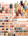 60-Spools Wooden Thread Holder Sewing and Embroidery Thread Rack and Organizer Thread Rack for Sewing with Hanging Hooks