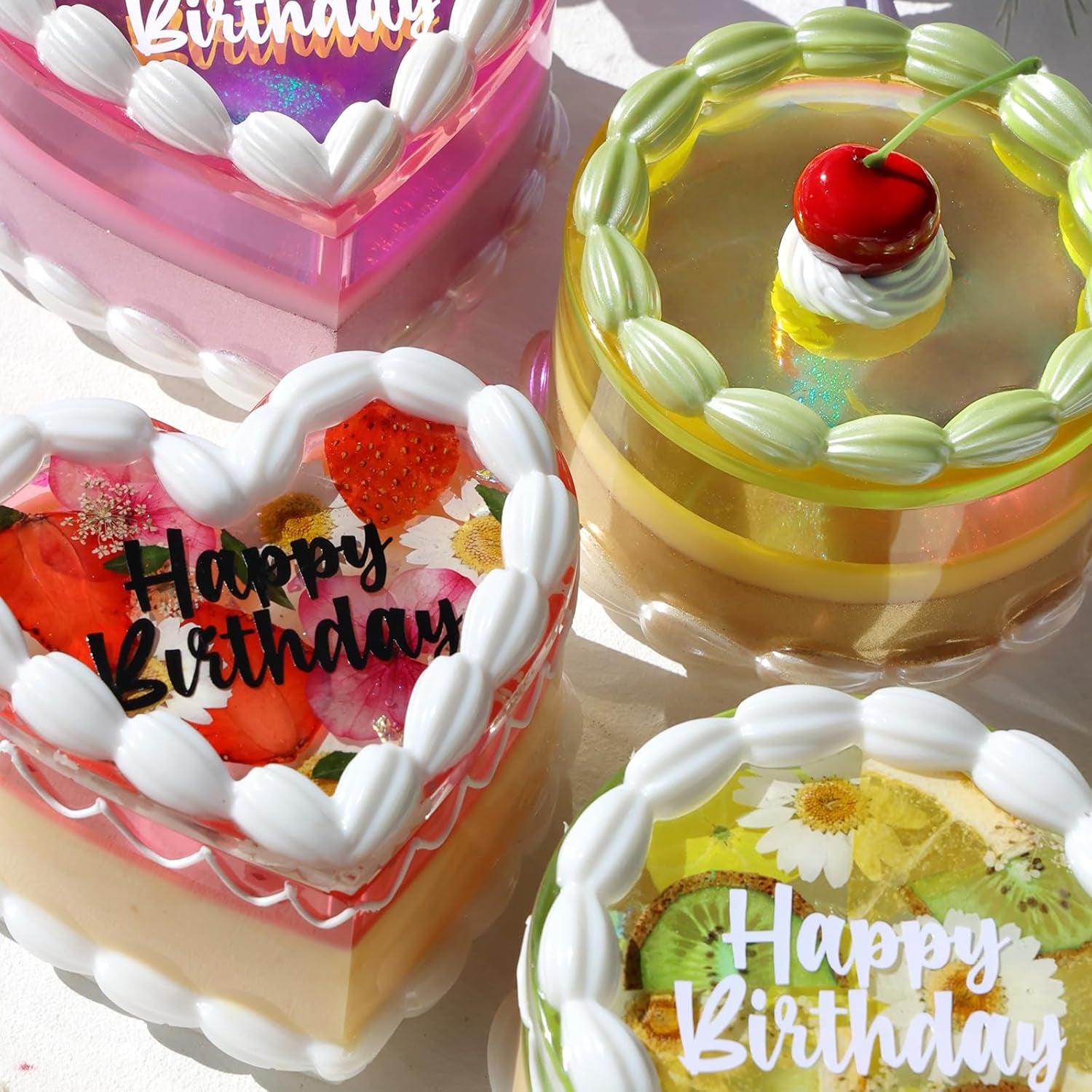 Cake Shaped Box Resin Molds, Vintage Heart Resin Jar Mold with Lid, Fake Cake Epoxy Resin Molds for DIY Jewelry Box, Decor Prop,Candy Jar