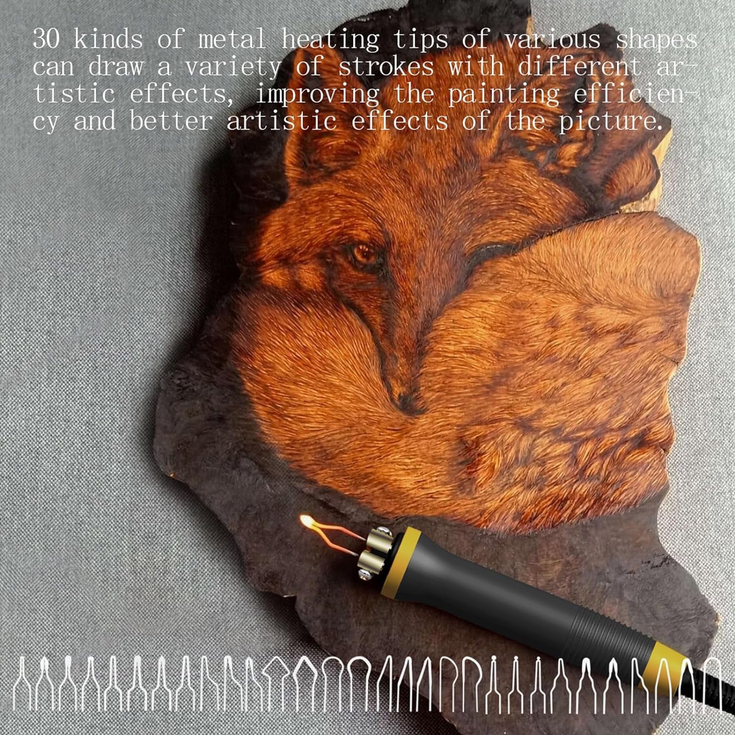 LH30 Wood Burning Kit, Digitally Adjustable Temperature Wood Burner Pen Kit, Wood Burning Tool, Professional Wood Burner Tool Kit for Adults and Beginners Craft (LH30-2 New)