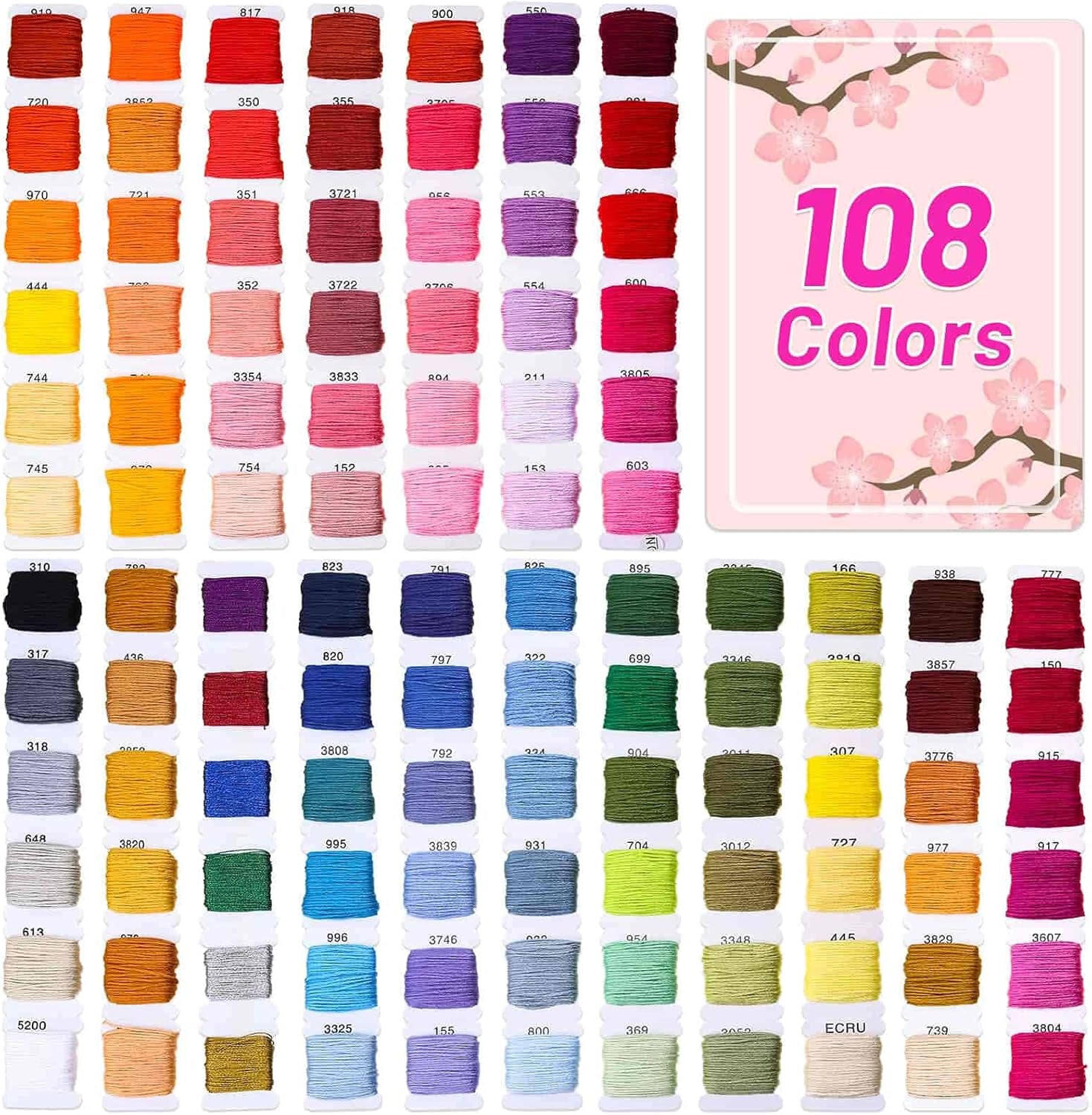 146 Pcs String Bracelet Making Kit Embroidery Floss with Organization Box Including 108 Colors Cross Stitch Thread Bracelet String and 38 Pcs Tools for Friendship Bracelet String Making