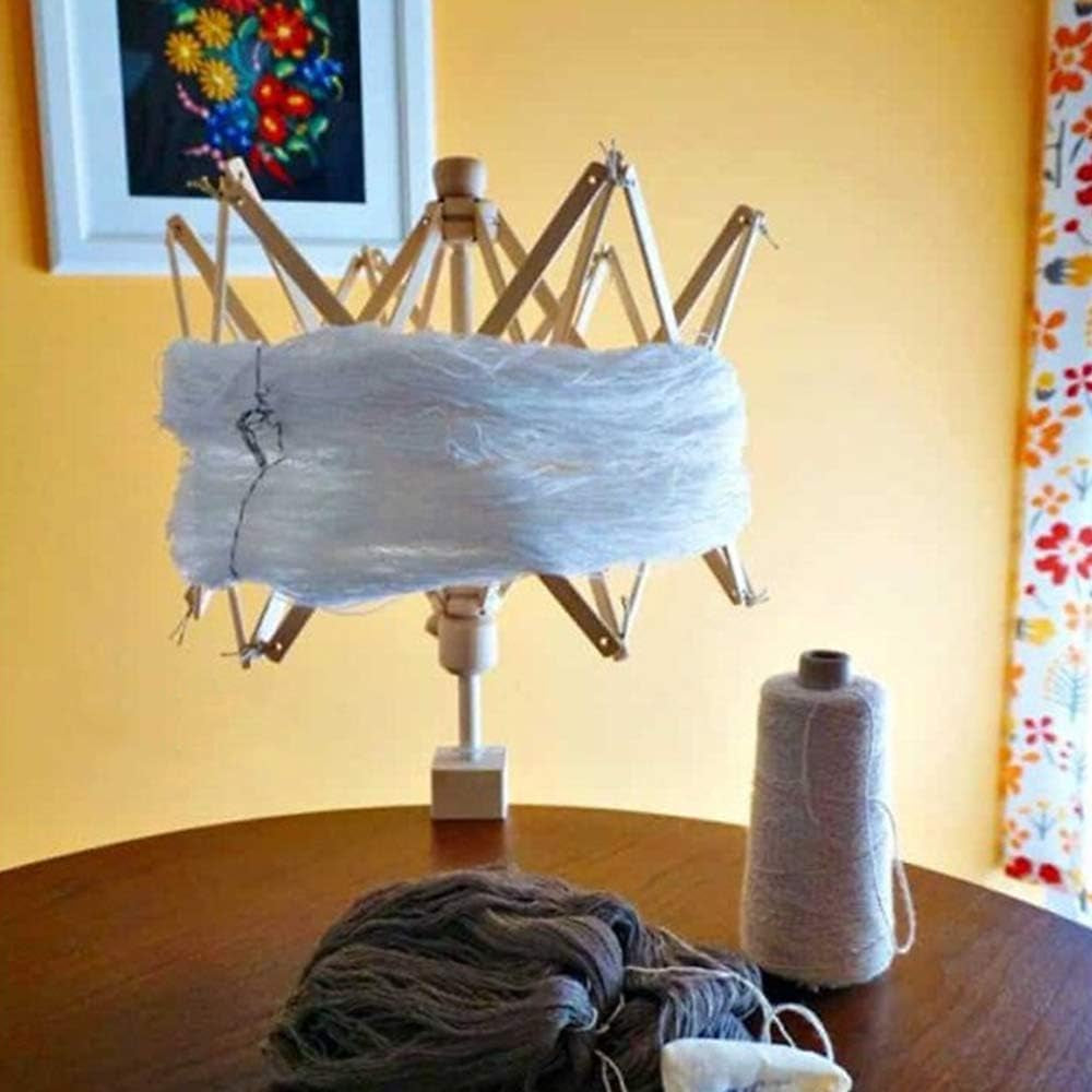 Wooden Umbrella Swift Yarn Winder - Knitting Umbrella 24" Swift Yarn Winder Holder, 1Pcs Swift Yarn Winder