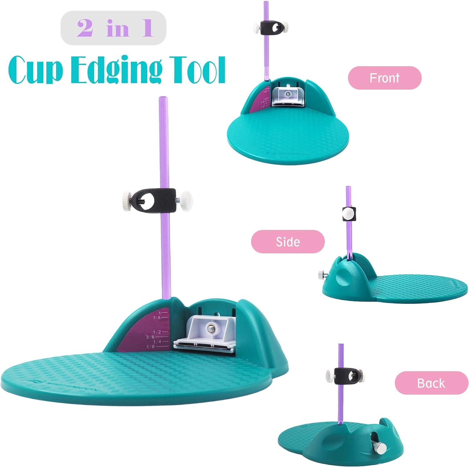 2-In-1 Cup Edging Tool, Cup Edger Cutting for Custom Tumblers, Tool for Drawing Level Line of Split Tumbler Cups (Teal)