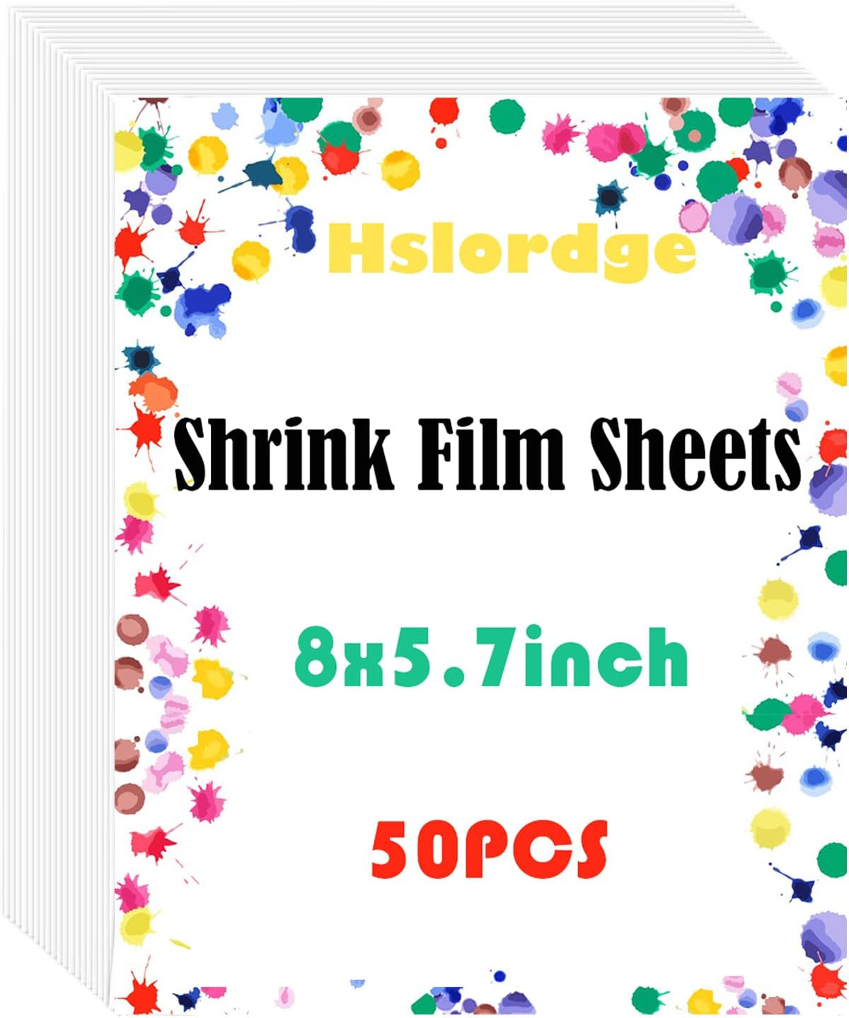 50PC Shrink Plastic Sheets,Shrink Paper Sheets,Shrink Film Sheets,-Semitransparent,8''X5.7'', 0.3Mm, Design Your Own Shrink Art Craft