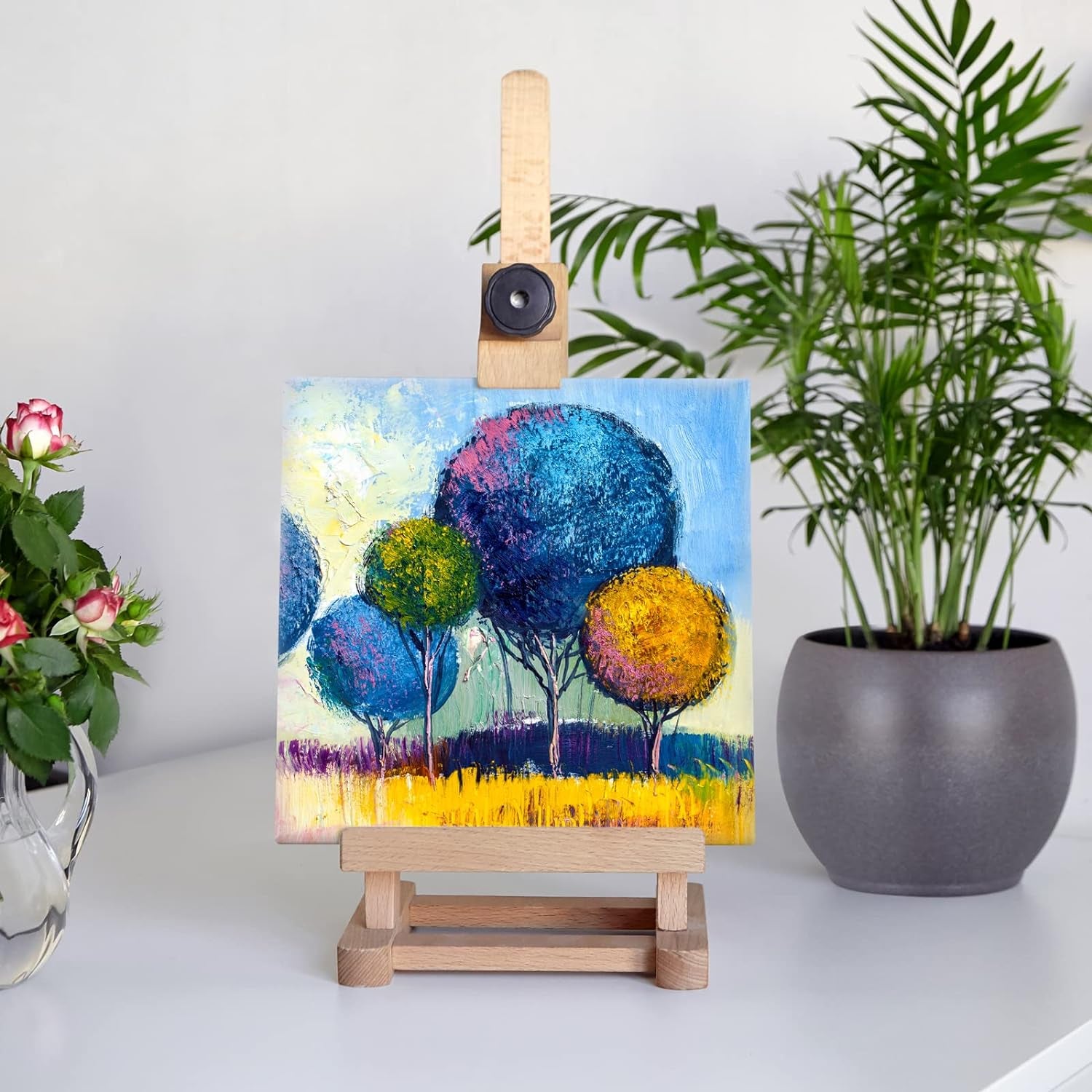 12 Pieces Stretched Canvas Blank Painting Canvas 6 Inch Panel Artist White Canvas Boards Triangle Square Hexagon round Shape Canvas Frame for Acrylic Pouring Oil Painting