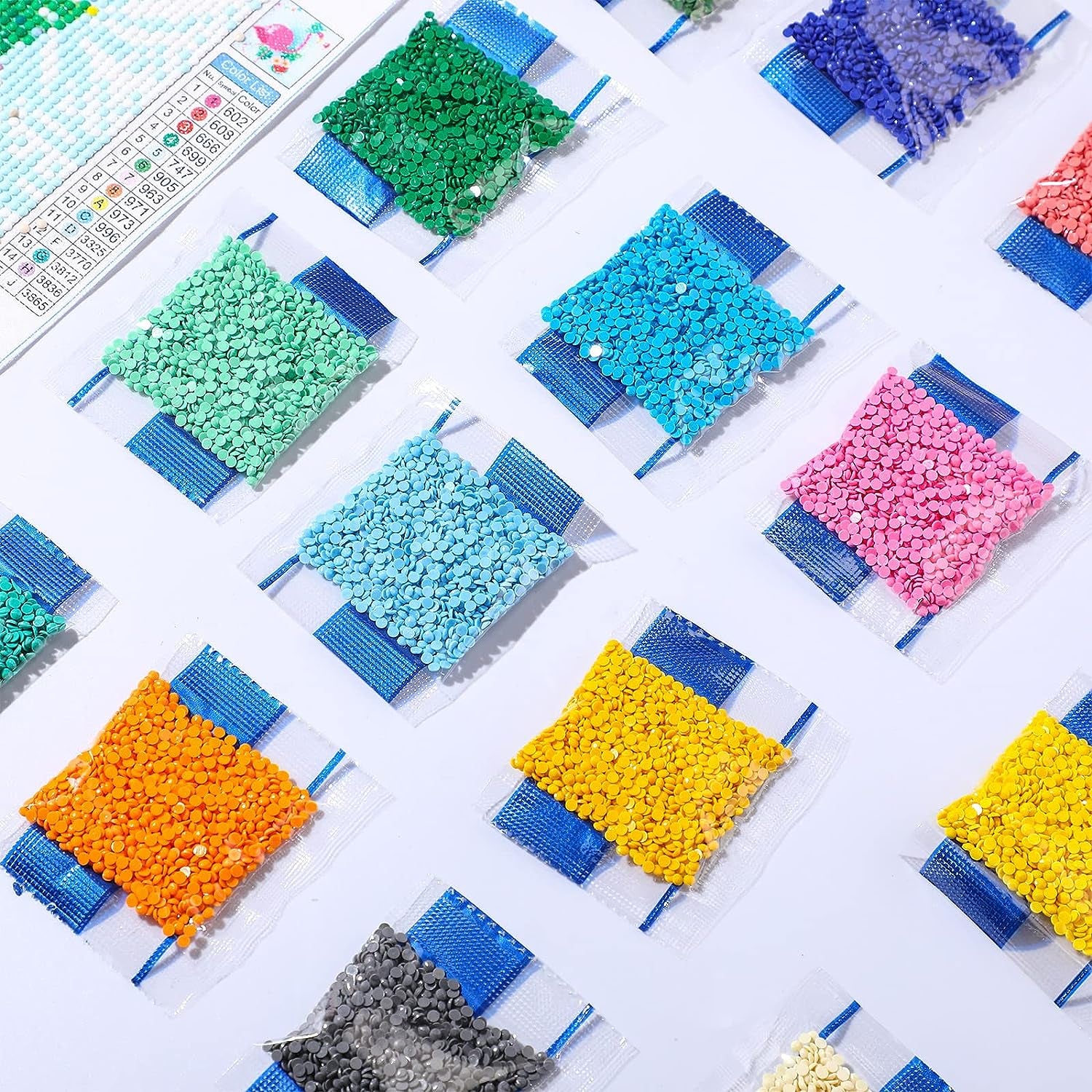 60000 Pcs Rhinestones Diamond Painting Beads Flat Bottom round Resin Diamond Beads Diamond Art Replacement Diamonds for DIY Craft Diamond Painting Accessories (Bright Color)