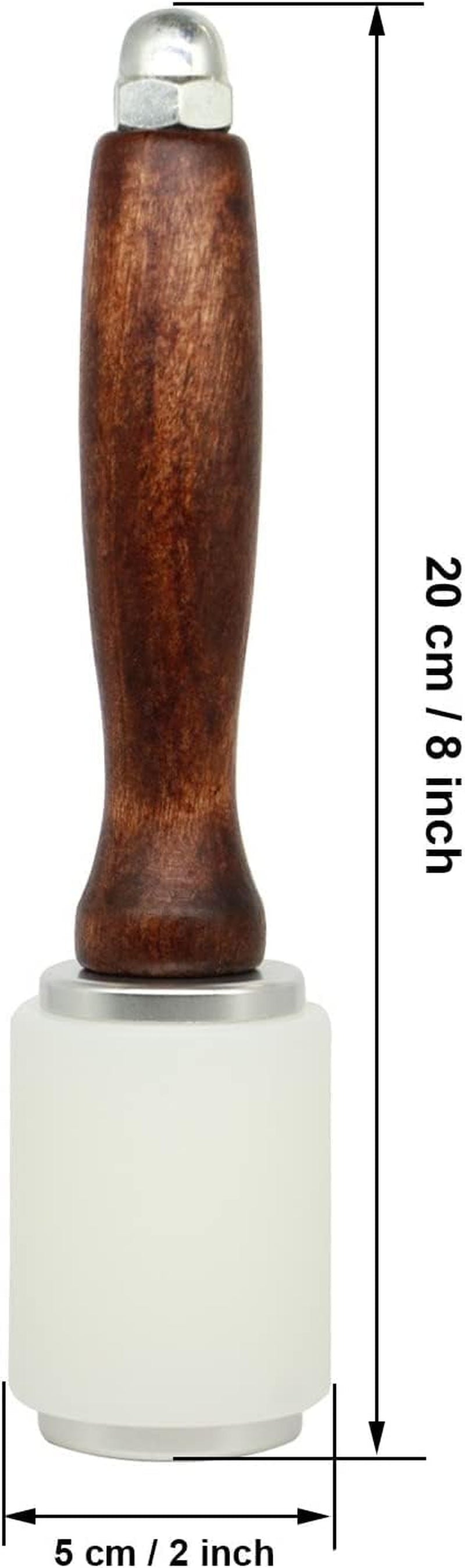 Leathercraft Wooden Handle Nylon Hammer - Wood Leather Carving Hammer Mallet for DIY Stamping Sew Leather Cowhide Tool