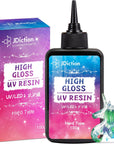 UV Resin, High Gloss 100G UV Resin Clear Solar Cure Sunlight Activated Glue Hard UV Resin Kit for Jewelry Making, Casting and Coating, DIY Crafts, Resin Art Supplies