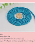 U Pick 10Yds 5Mm 3 Braided Cord Decorative Twisted Satin Polyester Twine Cord Rope String Thread Shiny Cord Choker Thread (05:Turquoise)