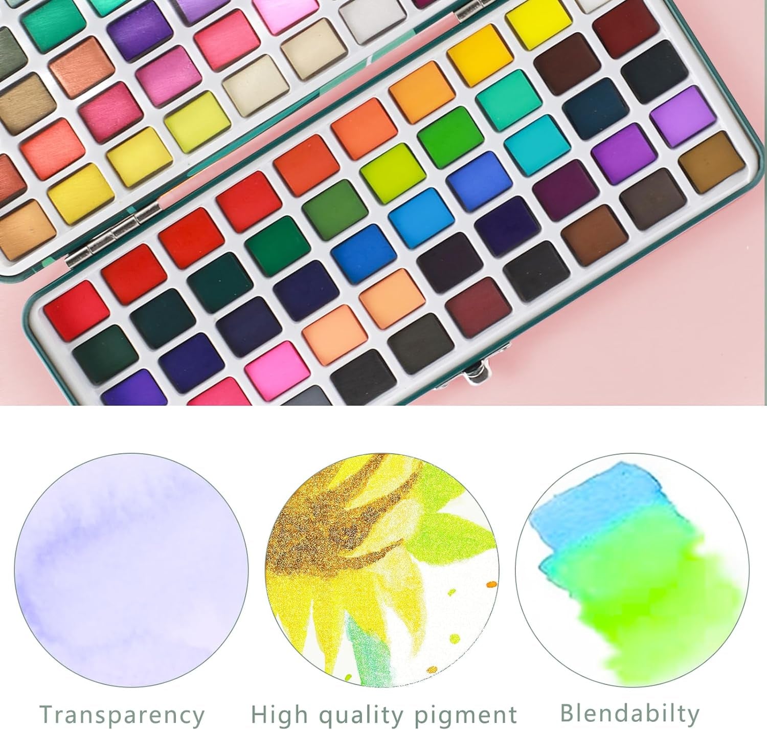 Watercolor Paint Set 100 Colors in Portable Box, Travel Watercolor Set with Watercolor Papers and Brushes, Water Color Kit for Beginners & Professionals