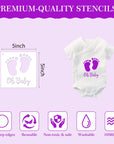 30 Pieces Baby Shower Stencils for Painting, 5 Inch Cute Onesie Stencil Reusable Mixed Phrase Painting Stencils, Small Animals Template for Painting Bodysuit Shirts Shoes Bibs Clothes
