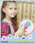6 Pcs Cross Stitch Kits for Beginners for Kids 7-13, Kids Embroidery Kit Needlepoint Kit Arts and Crafts Kit with Instructions for Backpack Charms, Ornaments and Needle Craft