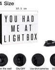 Cinema Light Box Personalized Neon Signs, Warm White Leds Lightbox with Letters, Numbers, Symbols