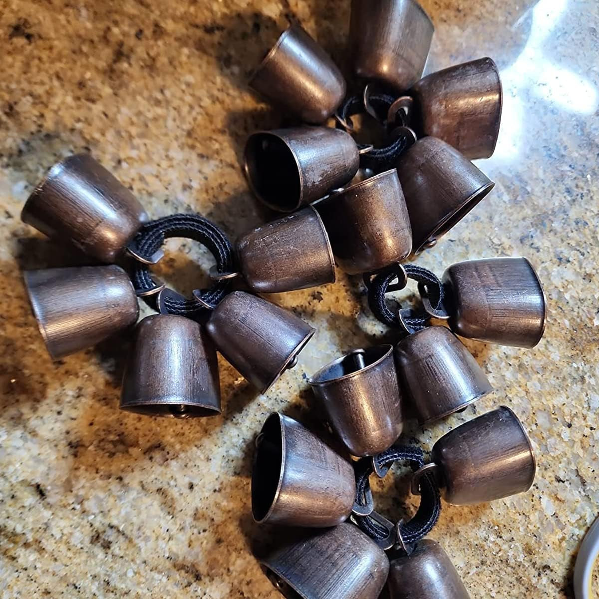 18PCS Cow Horse Sheep Grazing Copper Bells Small Brass Bells Cattle Goat Farm Loud Bronze Bell Long Distance Horse Sheep Iron Bells for Christmas Decoration (Red Bronze)