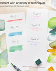 Water Brush Pen, Set of 6, Assorted Soft Nylon Bristle Tips, Self-Moistening Water Brush, Refillable Water Pen