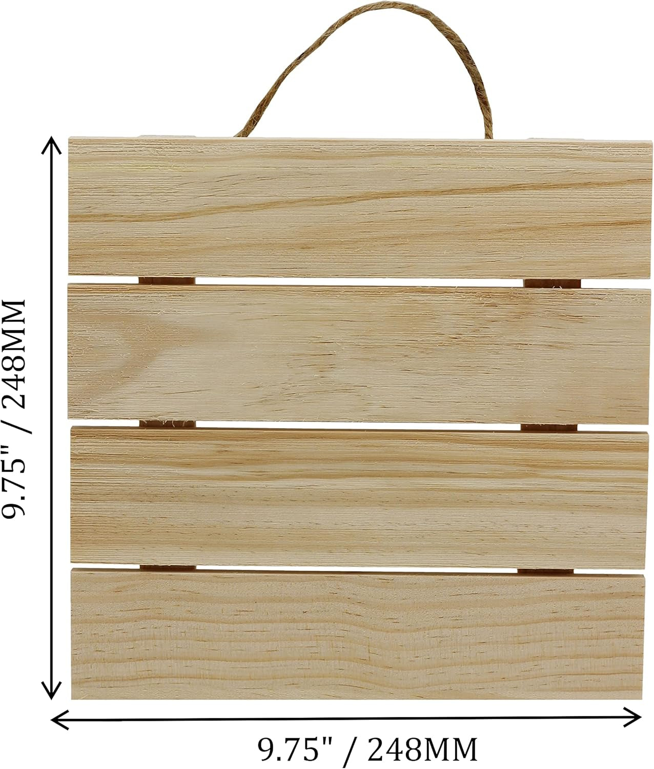 10X10 Inch Unfinished Wood Hanging Plaque - DIY Wood Pallet Sign, Notch Banner, Hanging Wooden Sign, Wood Slice, Decorative Plaque, Rustic Sign for Shop Home Decor, Craft Projects