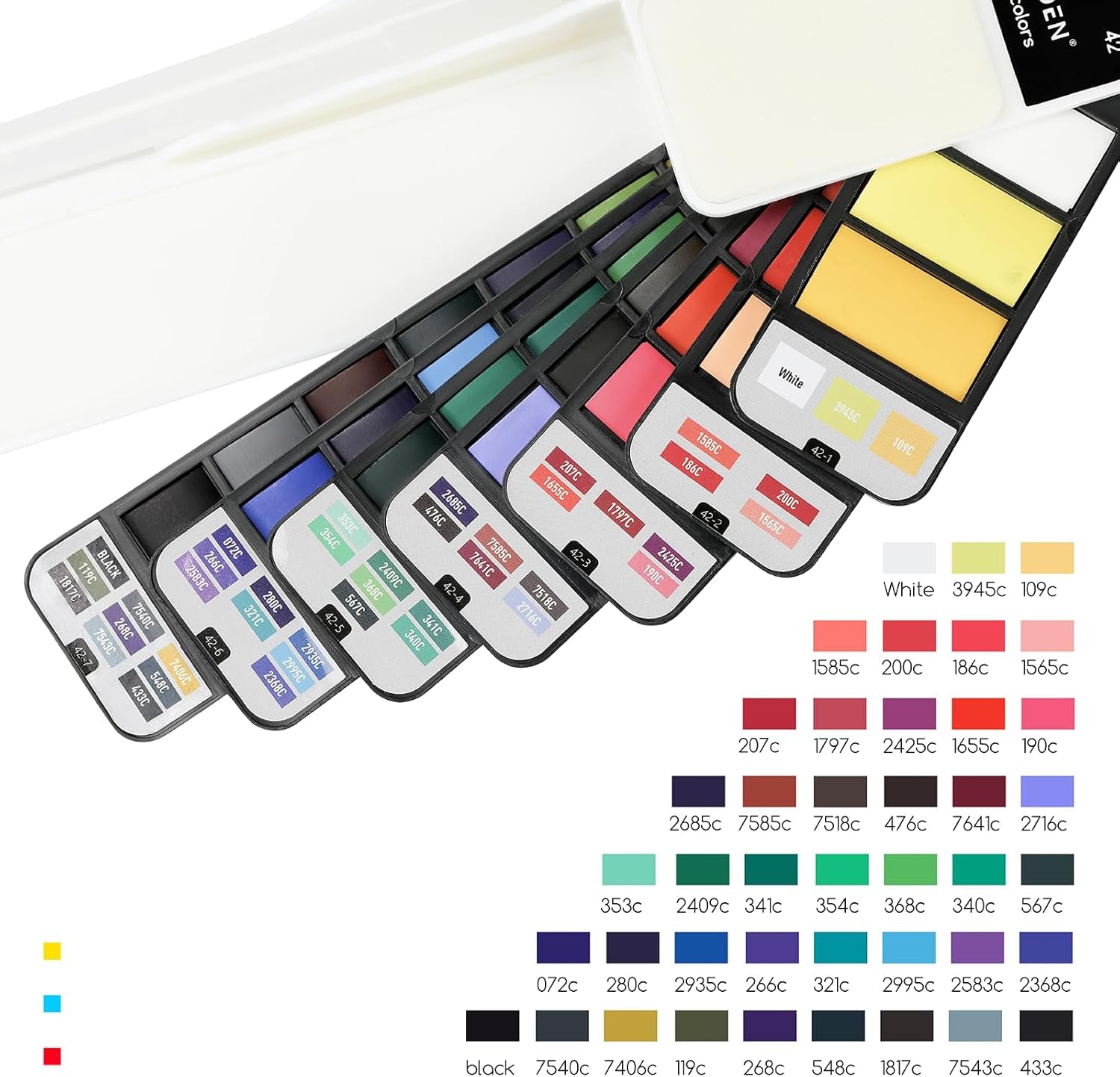 Travel Watercolor Paint Set: Portable 42 Assorted Water Colors Paint Kit with 4 Brushes