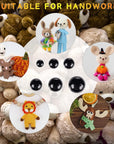 700 Pcs Black Plastic Crochet Safety Eyes with Washers for 6-14Mm Stuffed Animals and Amigurumi DIY Halloween Decorations