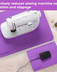 Sewing Mat Set, Sewing Machine Muffling Mat, Reduce Sewing Machine & Pedal Vibrations, Movement and Slipping, Sewing Machine and Sergers Accessory (2-Piece Set) (Purple)