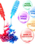 Bath Bomb Soap Dye - 36 Colors Concentrated Food Grade Skin Safe Liquid Based Colorant Vibrant Rainbow Coloring for Making DIY, Supplies Kit, Salt Crafting
