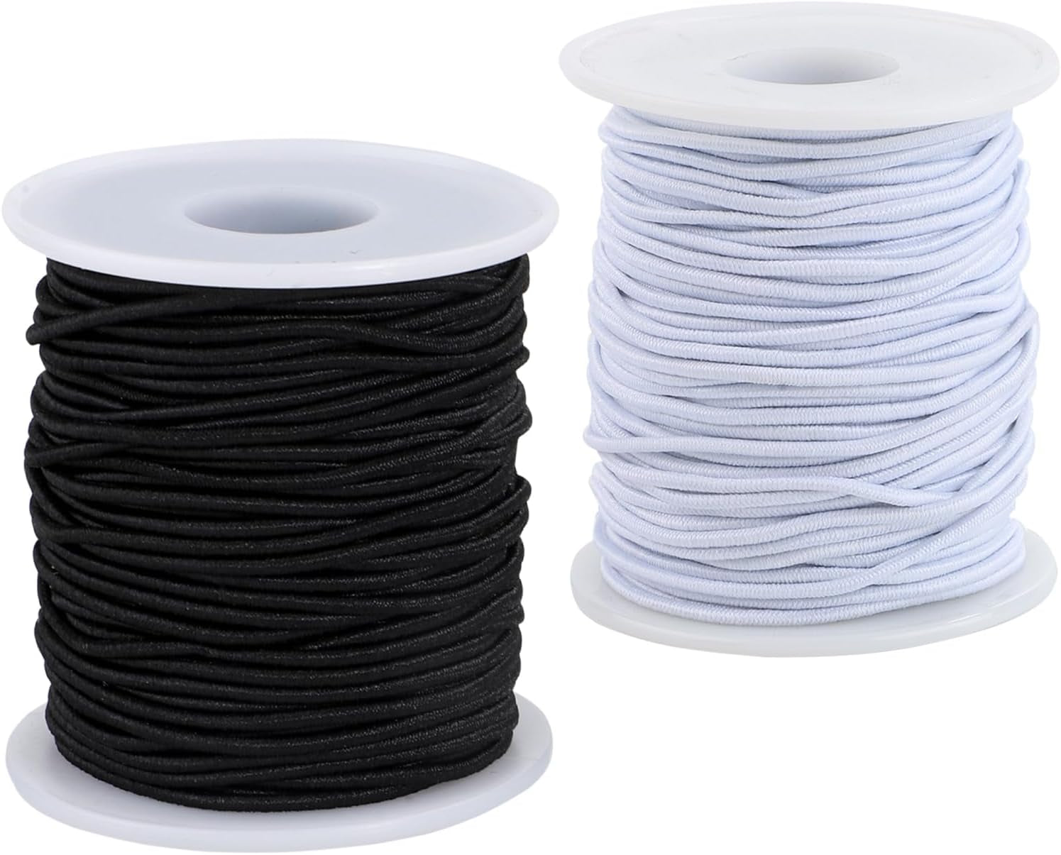 Stretchy Bracelet String, 2 Rolls 1.5 Mm Elastic String Cord for Bracelets,Jewelry Making, Necklaces, Beading and Crafts (Black&White)