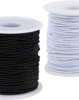 Stretchy Bracelet String, 2 Rolls 1.5 Mm Elastic String Cord for Bracelets,Jewelry Making, Necklaces, Beading and Crafts (Black&White)