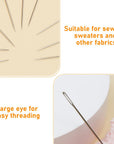 60 PCS Large Eye Sewing Needles, 6 Sizes Hand Sewing Needles, Leather Needle Embroidery Thread Needle, Stainless Hand Quilting Needles with Threaders for Hand Sewing Art Crafts