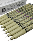 Pigma Micron Pen 005 Black Ink Marker Felt Tip Pen, Archival Pigment Ink, Fine Point for Artist Drawing Pens - 8 Pen Set