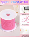 12 Rolls Nylon String for Bracelets, Chinese Knotting Nylon Cord for Jewelry Making, Nylon Beading Thread for Kumihimo, Braided Bracelets, Necklaces, Macrame Craft, Wind Chime