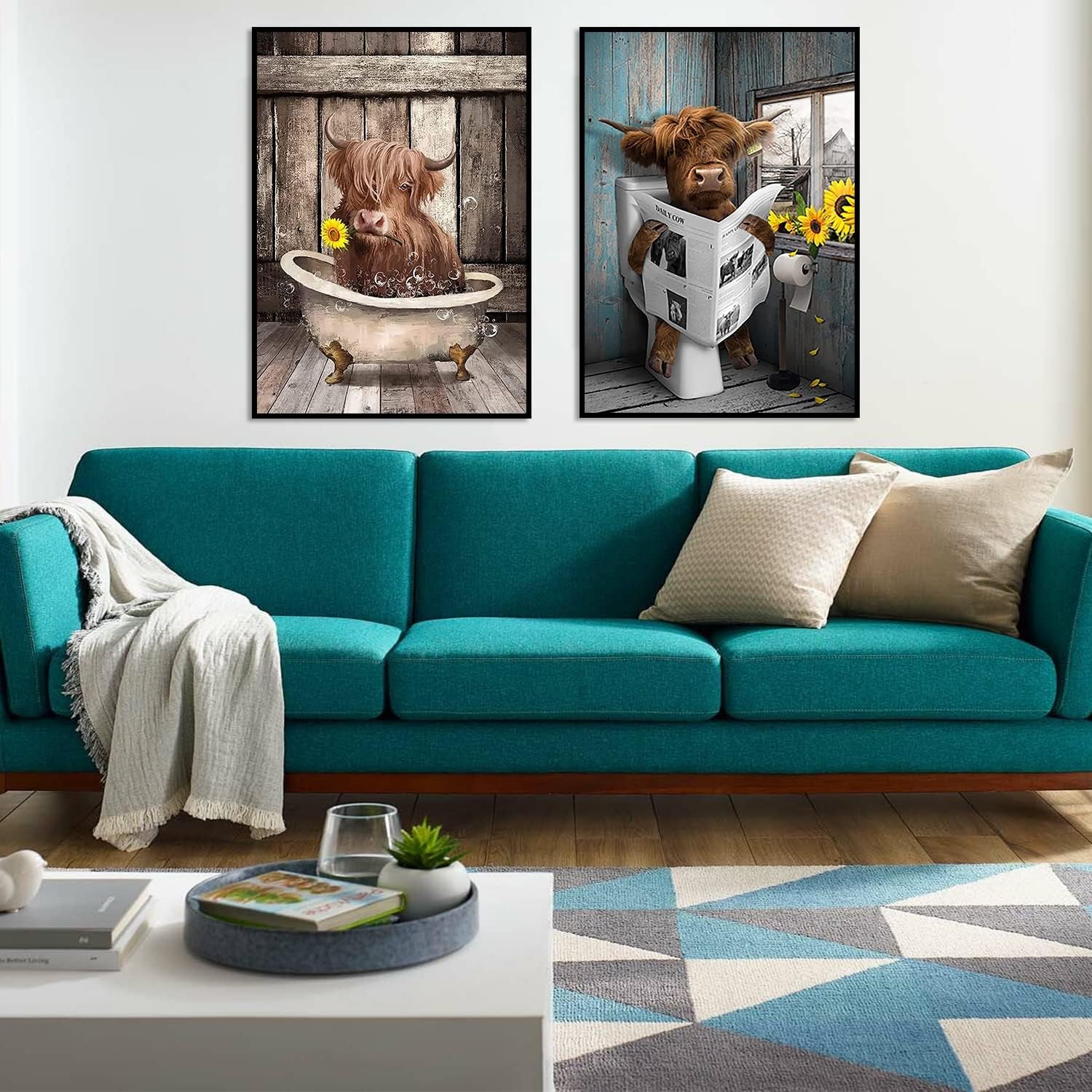 2 Pack Cow Diamond Painting Kits for Adults Cow Diamond Art Full Drill 5D DIY Diamond Painting Kits for Kids Home Wall Decor (Cow 11.8X15.7Inch) …