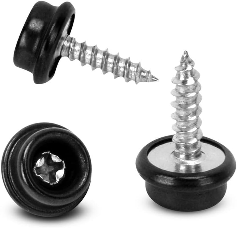 100PCS Stainless Steel Screws Marine Grade Boat Canvas Snaps 3/8"Socket with Stainless Steel 5/8"Screw, Snaps for Boat Cover, Snap Screw Stud, Made of High-Quality Materials(Black-100Pcs)