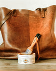 Series Natural Bristle 2 Brush Set | 1 Inch round and Flat Detail Brushes | Use to Apply Paint, Wax, Cream and More