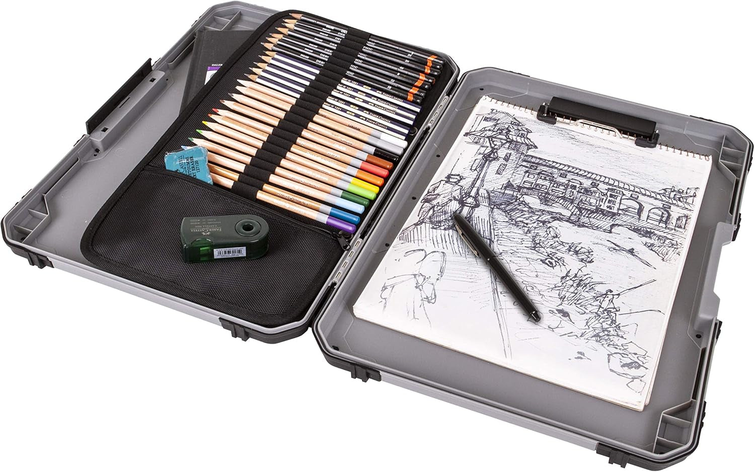 6838AG Sketch Board, Portable Drawing Surface with Internal Art &amp; Craft Storage, Grey