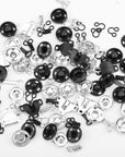 50 Pair Snaps for Sewing 3 Styles Hook and Eye Latch for Clothing Sewing Fixing Tools with Metal Sewing Buttons Fasteners Press Studs for Skirt Dress Bra Sewing DIY Crafting, 2 Colors (50)