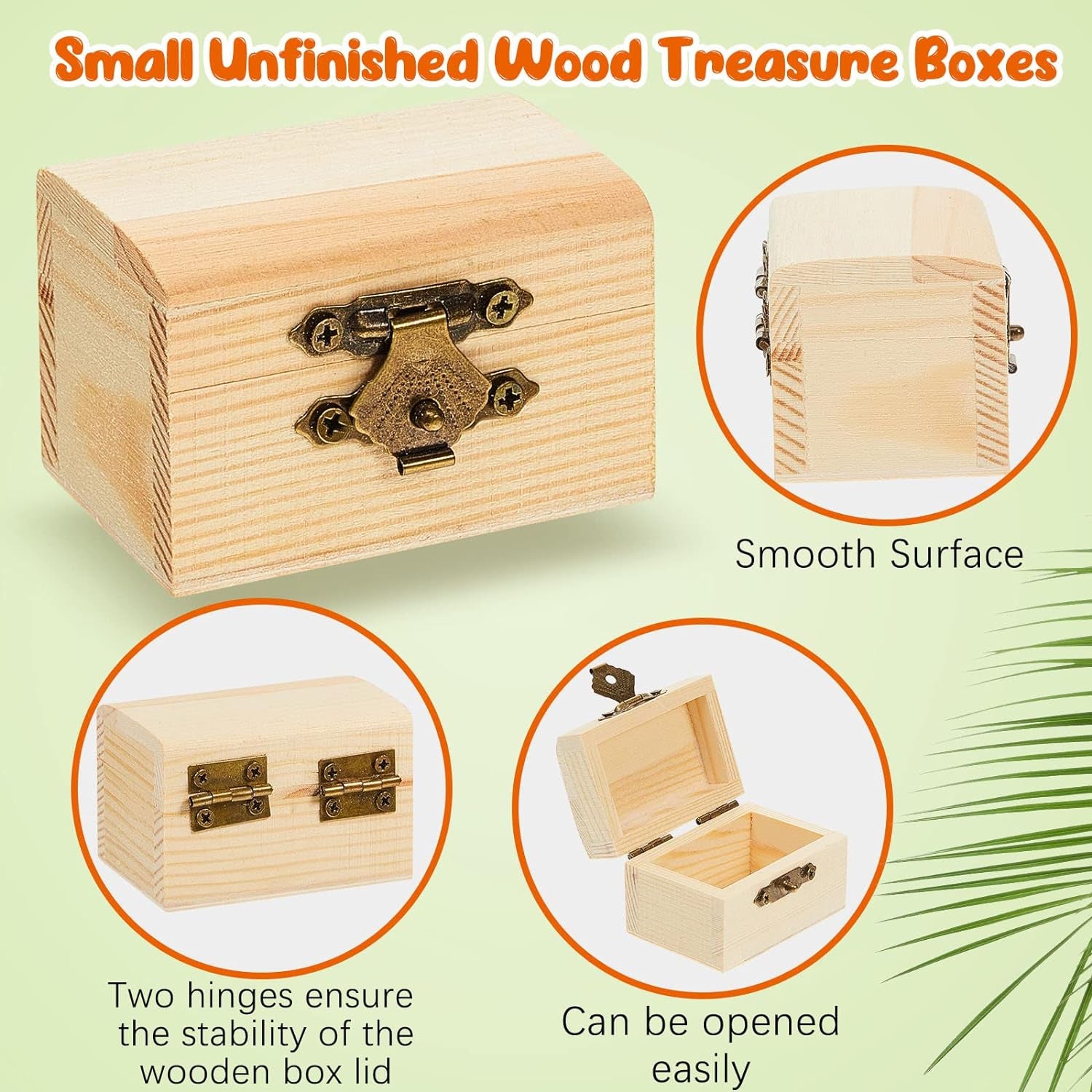 20 Pcs Unfinished Treasure Chest Box Small Wooden Box Mini Treasure Box with Locking Clasp Pirate Chest Party Favors for DIY Crafts Home Decor Props, 2.3 X 1.5 X 1.5 Inch