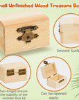20 Pcs Unfinished Treasure Chest Box Small Wooden Box Mini Treasure Box with Locking Clasp Pirate Chest Party Favors for DIY Crafts Home Decor Props, 2.3 X 1.5 X 1.5 Inch