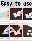 18PCS Colorful Bowknot Mouse Chenille Iron on Patches,  Cute Bow Mouse Head Embroidered Patches Set Sew on Embroidered Applique Patches Gold Trim Iron on Patches for Clothing DIY