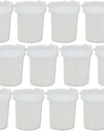 12 Non-Spill Paint Cups, Funnel Shaped Cap, Spill-Proof, Assorted Colors Cap, Inner Rim Seals,White