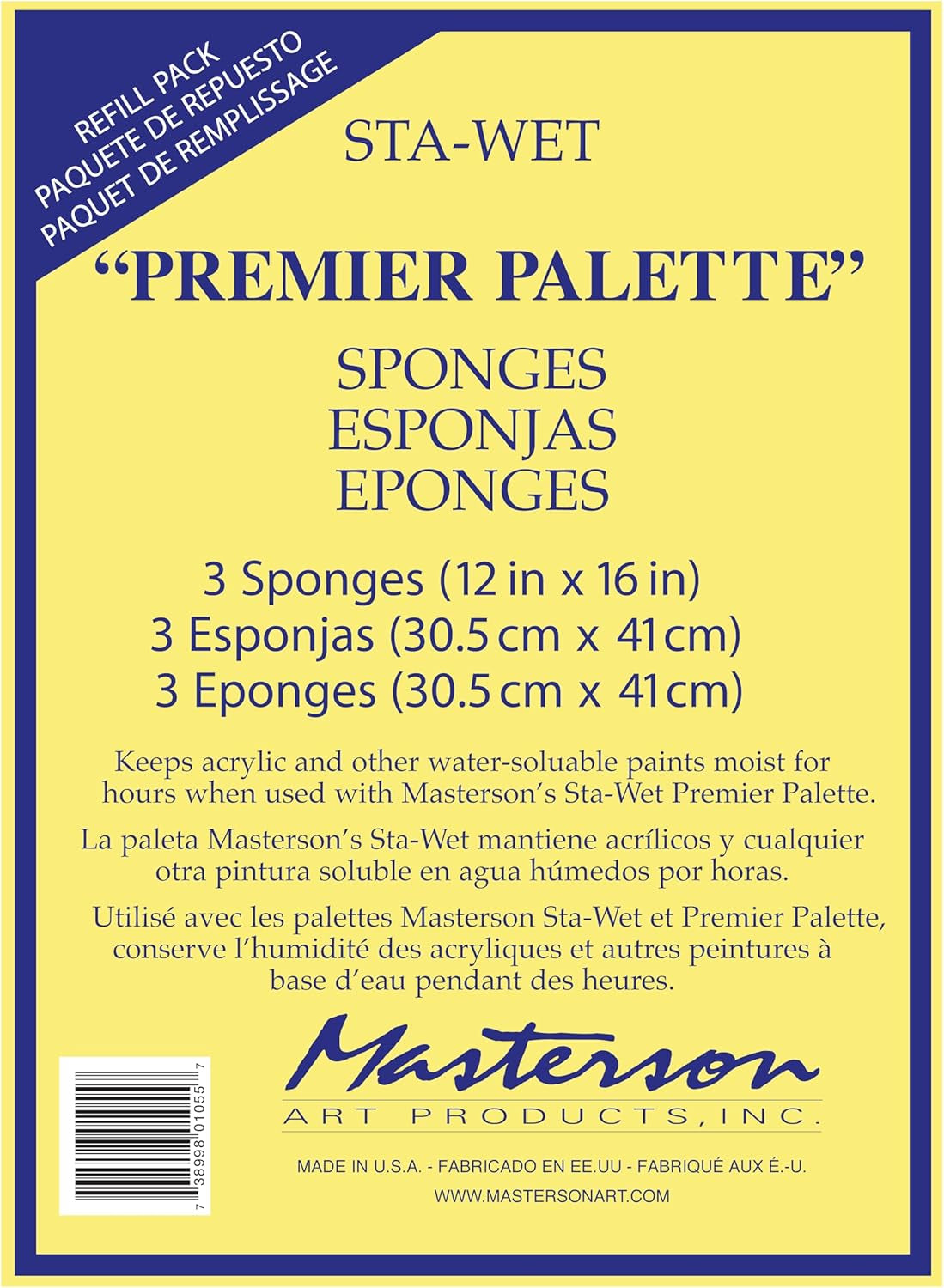 Sta-Wet Premier Sponge Refill 3 Pack